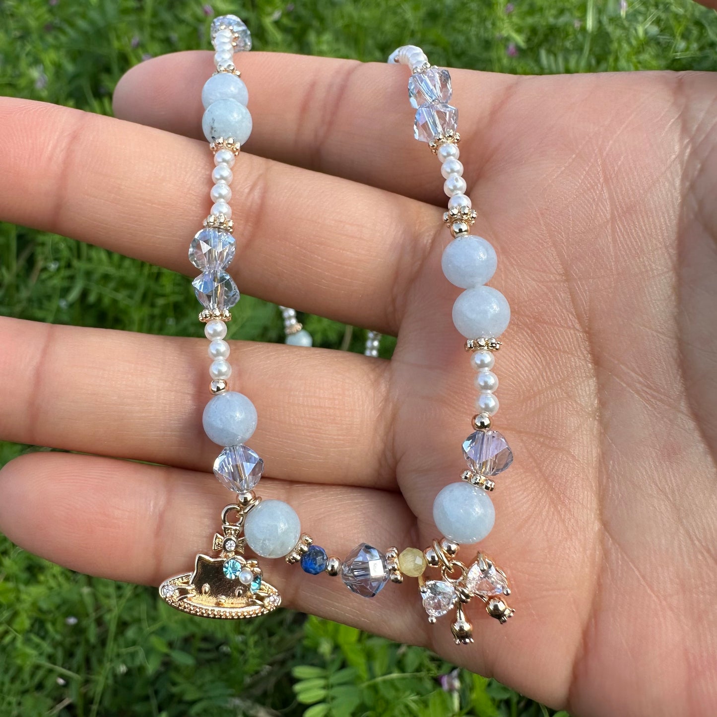 Delicate Blue KT Necklace