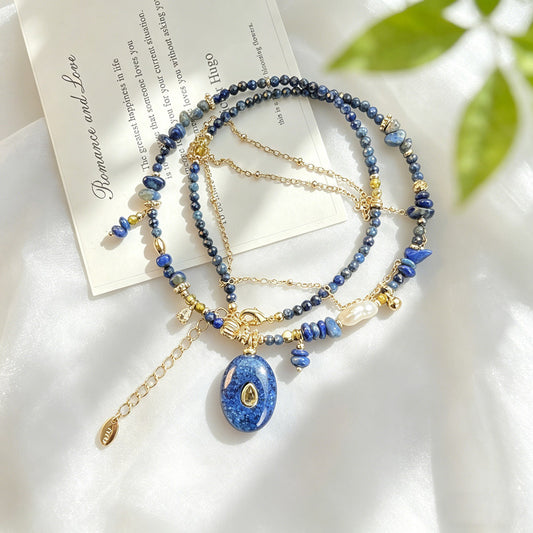 Natural Pearl & Lapis Lazuli Necklace