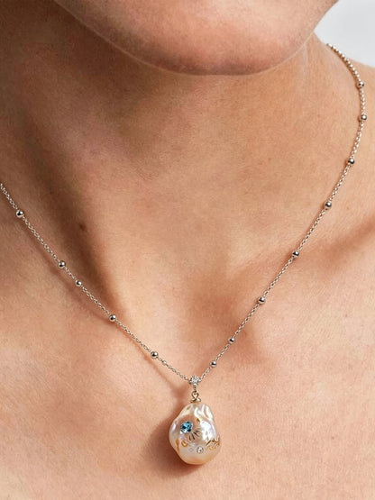 Zodiac Collection Baroque Pearl Necklace Aquarius