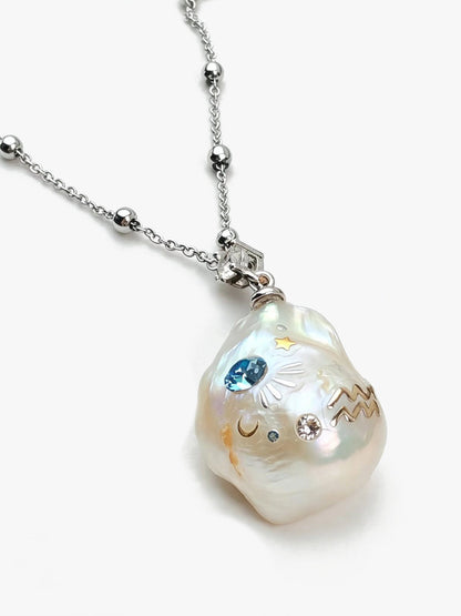 Zodiac Collection Baroque Pearl Necklace Aquarius