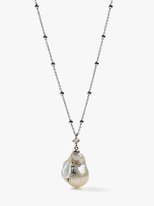 Zodiac Collection Baroque Pearl Necklace Gemini