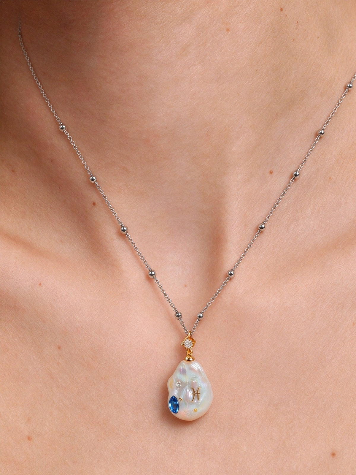 Zodiac Collection Baroque Pearl Necklace Pisces