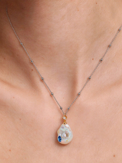 Zodiac Collection Baroque Pearl Necklace Pisces