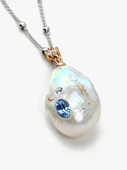 Zodiac Collection Baroque Pearl Necklace Pisces