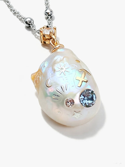Zodiac Collection Baroque Pearl Necklace Sagittarius