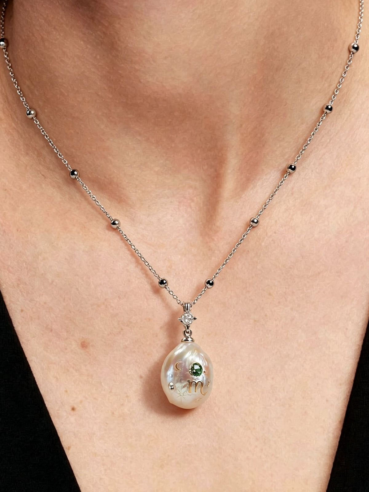 Zodiac Collection Baroque Pearl Necklace Scorpio
