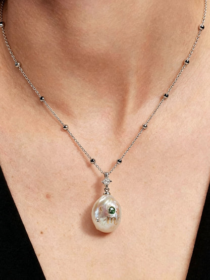 Zodiac Collection Baroque Pearl Necklace Scorpio