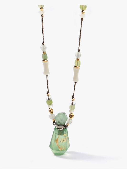 Zodiac Crystal Perfume Bottle Pendant Necklace Aquarius
