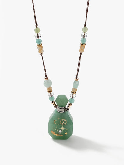 Zodiac Crystal Perfume Bottle Pendant Necklace Cancer