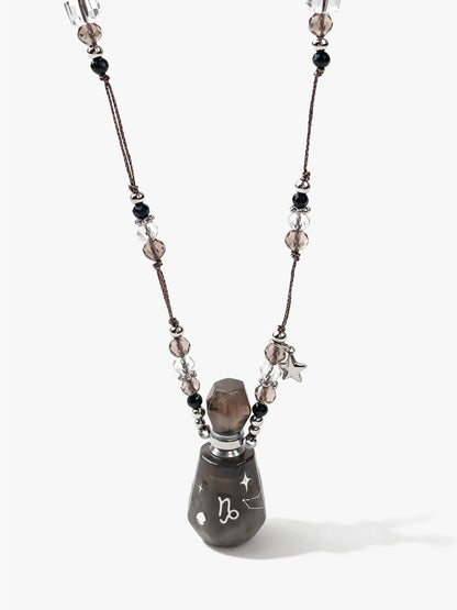Zodiac Crystal Perfume Bottle Pendant Necklace Capricorn
