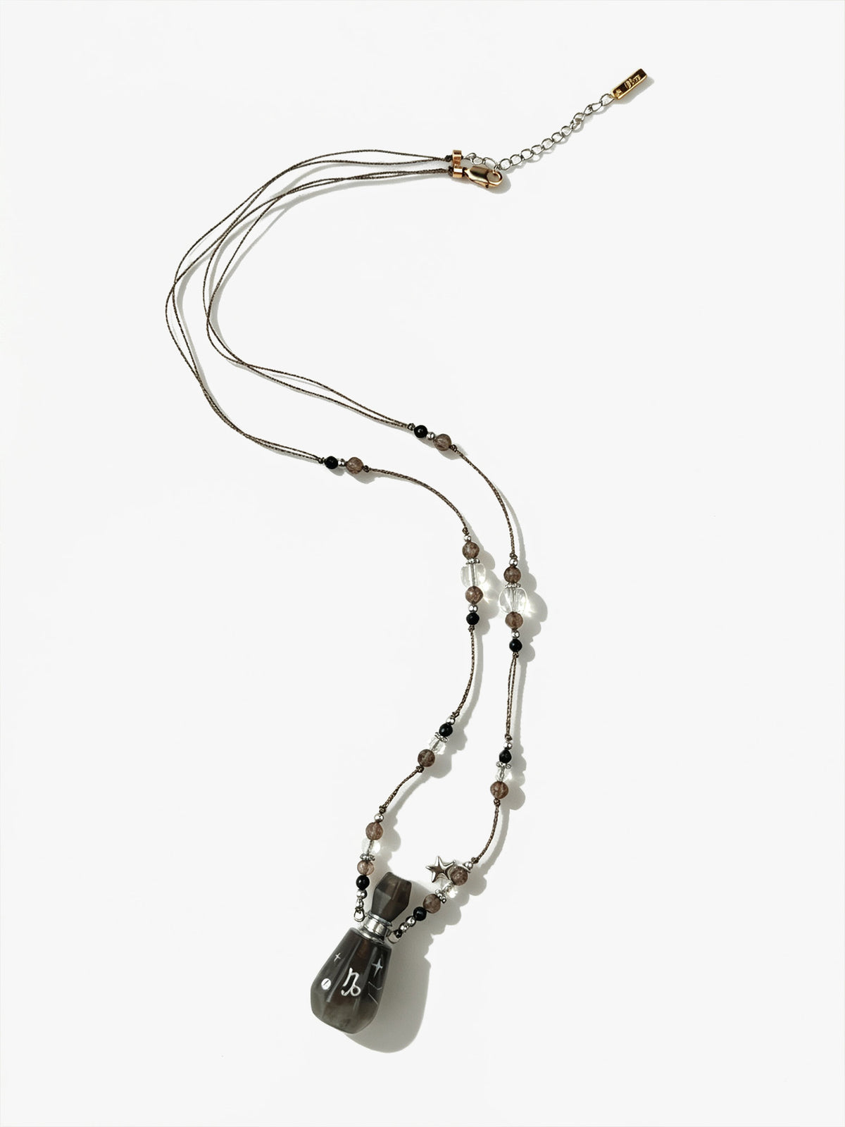 Zodiac Crystal Perfume Bottle Pendant Necklace Capricorn