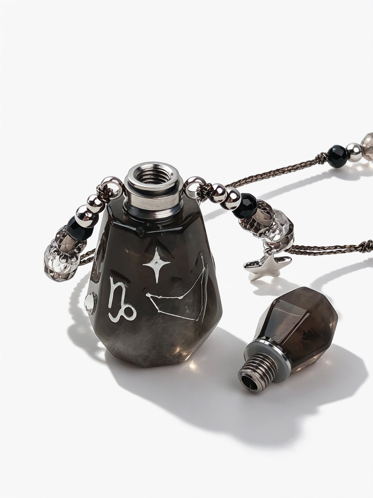 Zodiac Crystal Perfume Bottle Pendant Necklace Capricorn