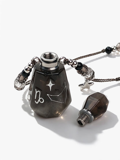 Zodiac Crystal Perfume Bottle Pendant Necklace Capricorn