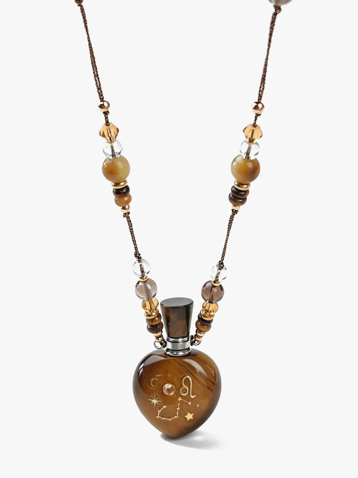 Zodiac Crystal Perfume Bottle Pendant Necklace Leo