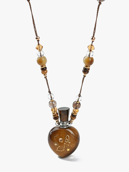 Zodiac Crystal Perfume Bottle Pendant Necklace Leo