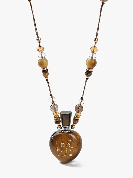 Zodiac Crystal Perfume Bottle Pendant Necklace Leo