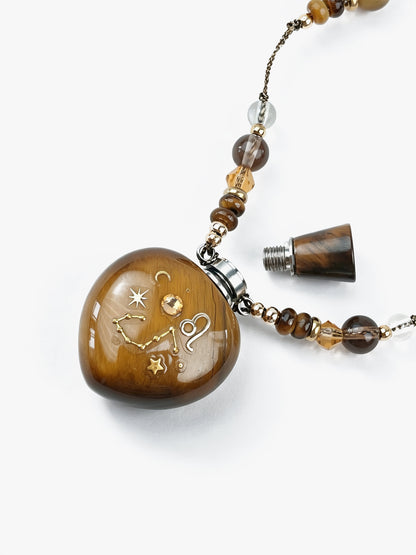 Zodiac Crystal Perfume Bottle Pendant Necklace Leo