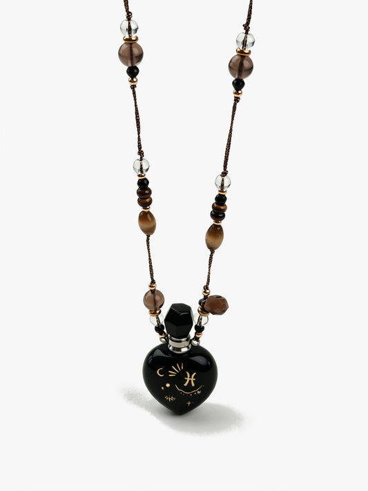 Zodiac Crystal Perfume Bottle Pendant Necklace Pisces