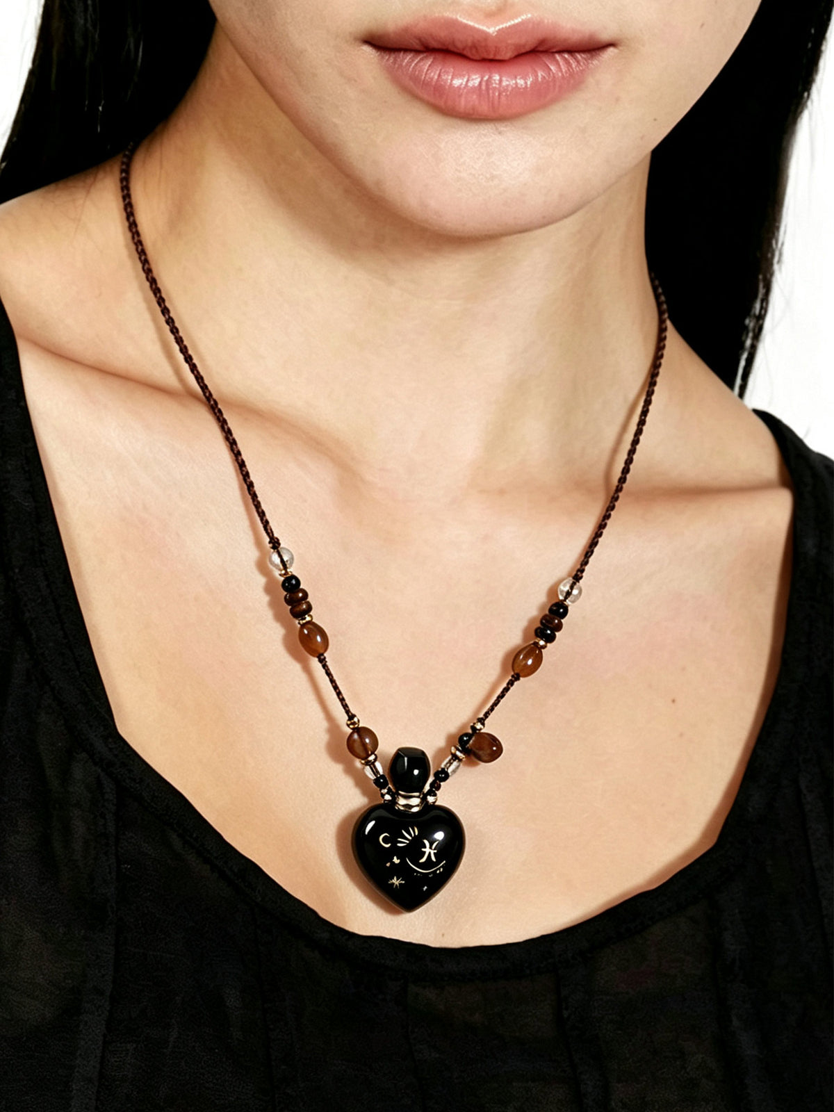 Zodiac Crystal Perfume Bottle Pendant Necklace Pisces