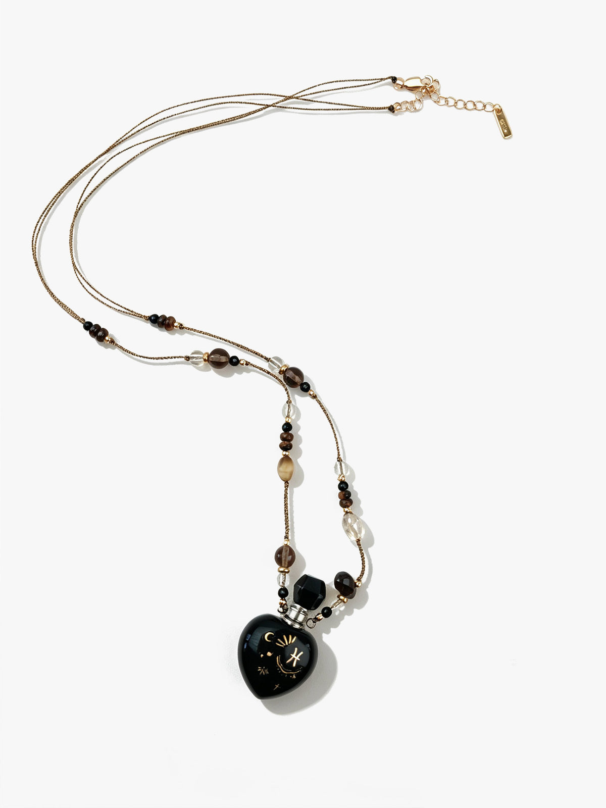 Zodiac Crystal Perfume Bottle Pendant Necklace Pisces