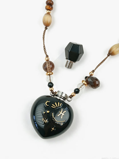 Zodiac Crystal Perfume Bottle Pendant Necklace Pisces