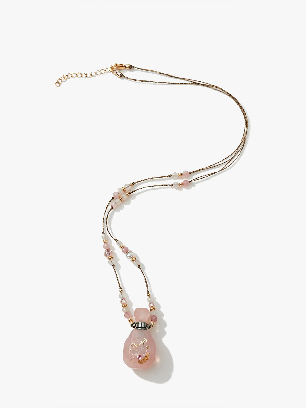 Zodiac Crystal Perfume Bottle Pendant Necklace Sagittarius