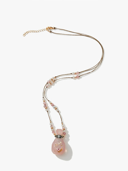 Zodiac Crystal Perfume Bottle Pendant Necklace Sagittarius