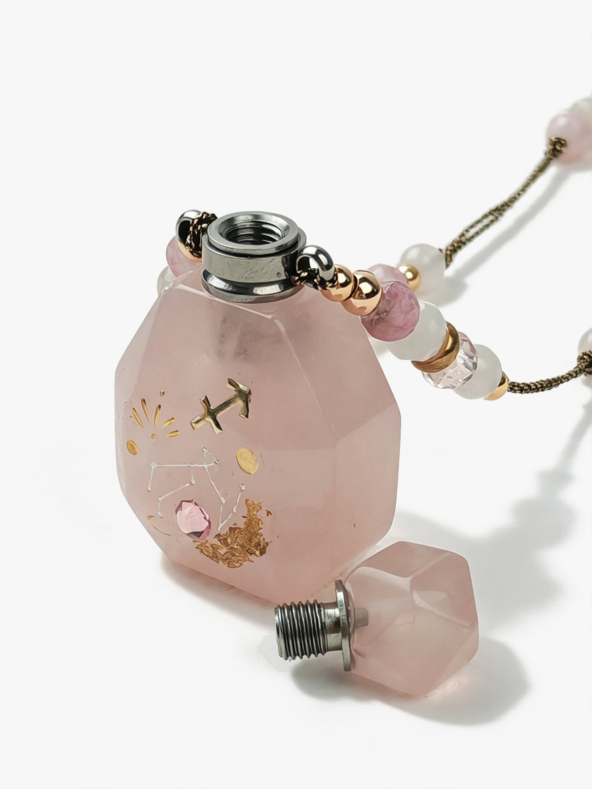 Zodiac Crystal Perfume Bottle Pendant Necklace Sagittarius
