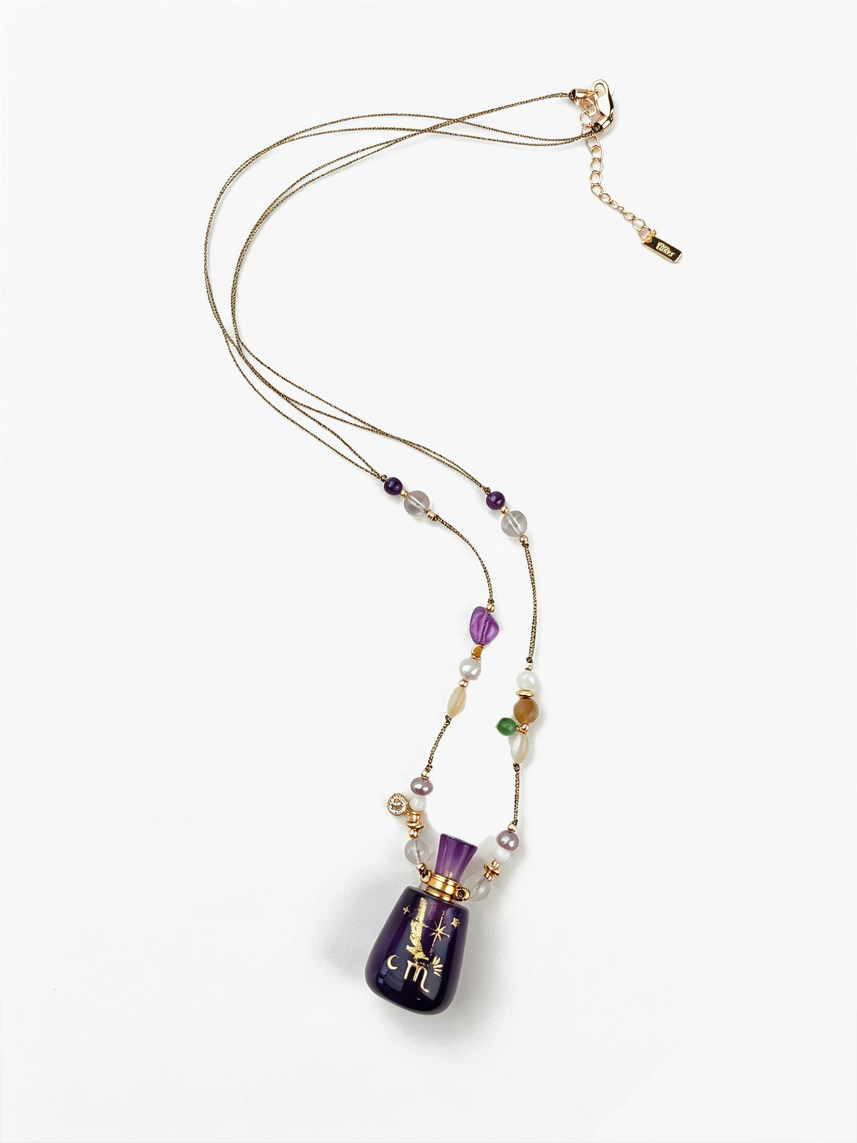 Zodiac Crystal Perfume Bottle Pendant Necklace Scorpio