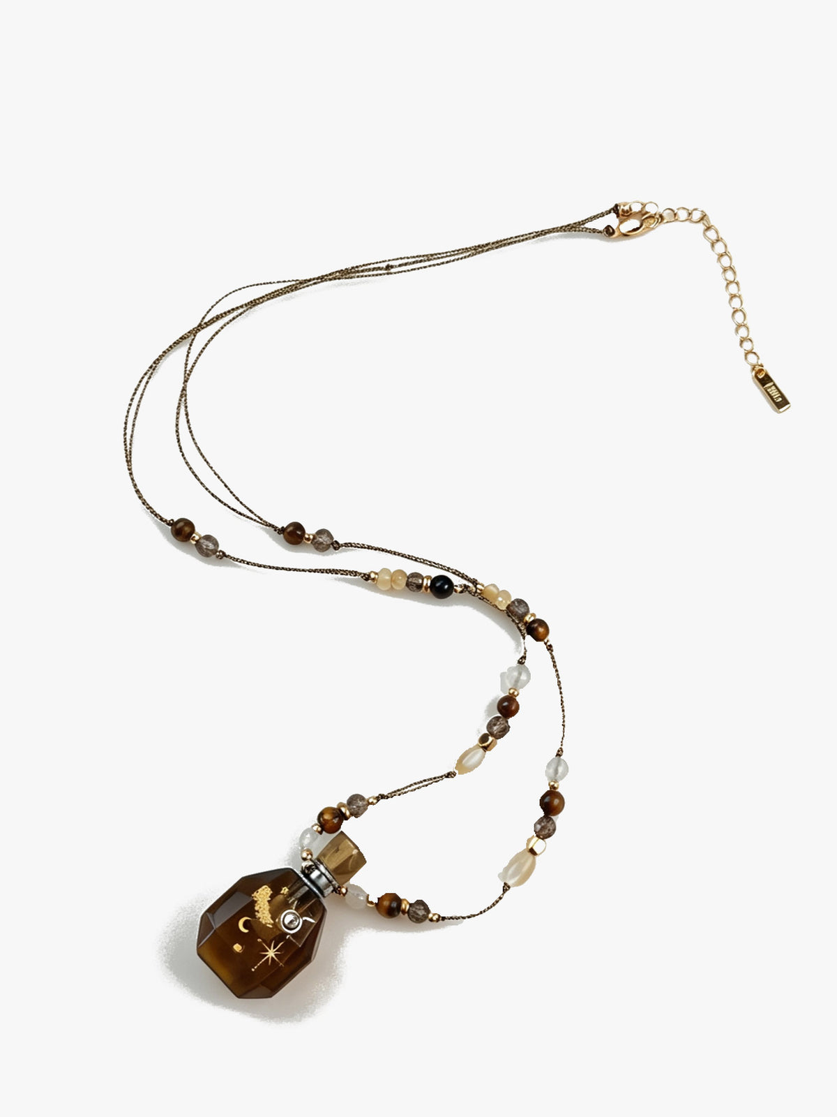 Zodiac Crystal Perfume Bottle Pendant Necklace Taurus