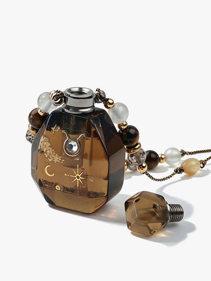 Zodiac Crystal Perfume Bottle Pendant Necklace Taurus