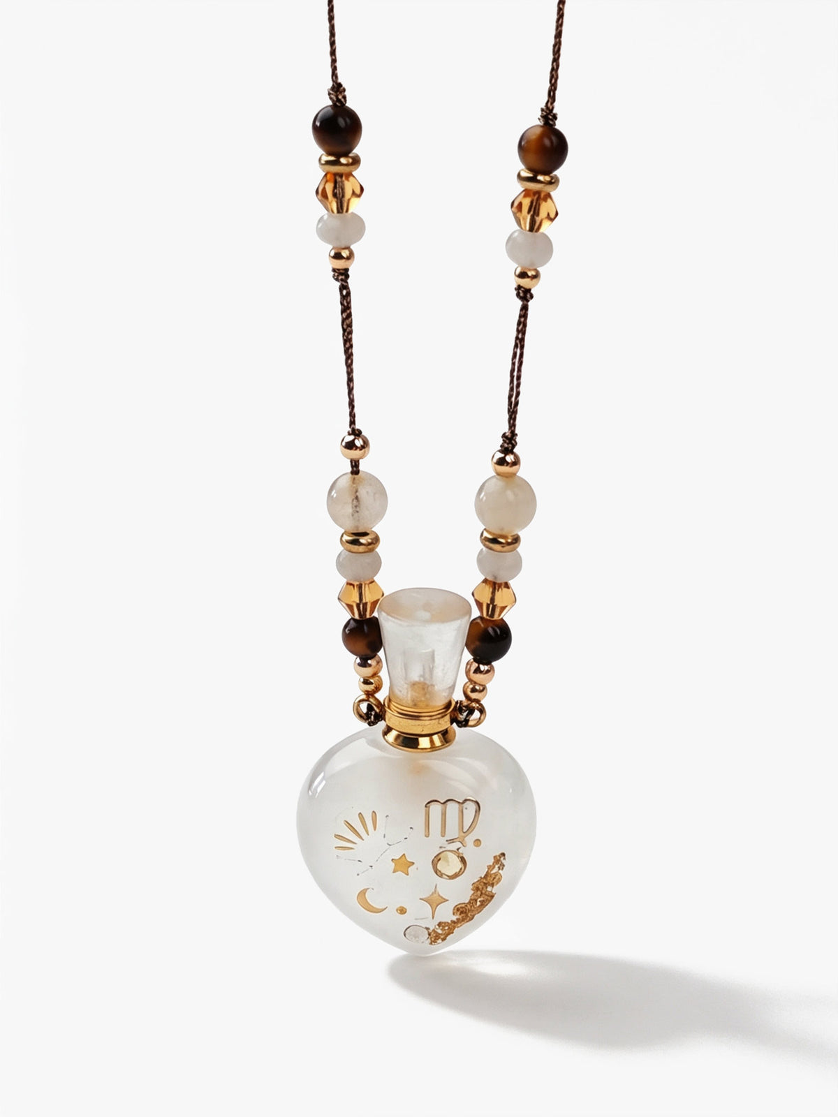 Zodiac Crystal Perfume Bottle Pendant Necklace Virgo