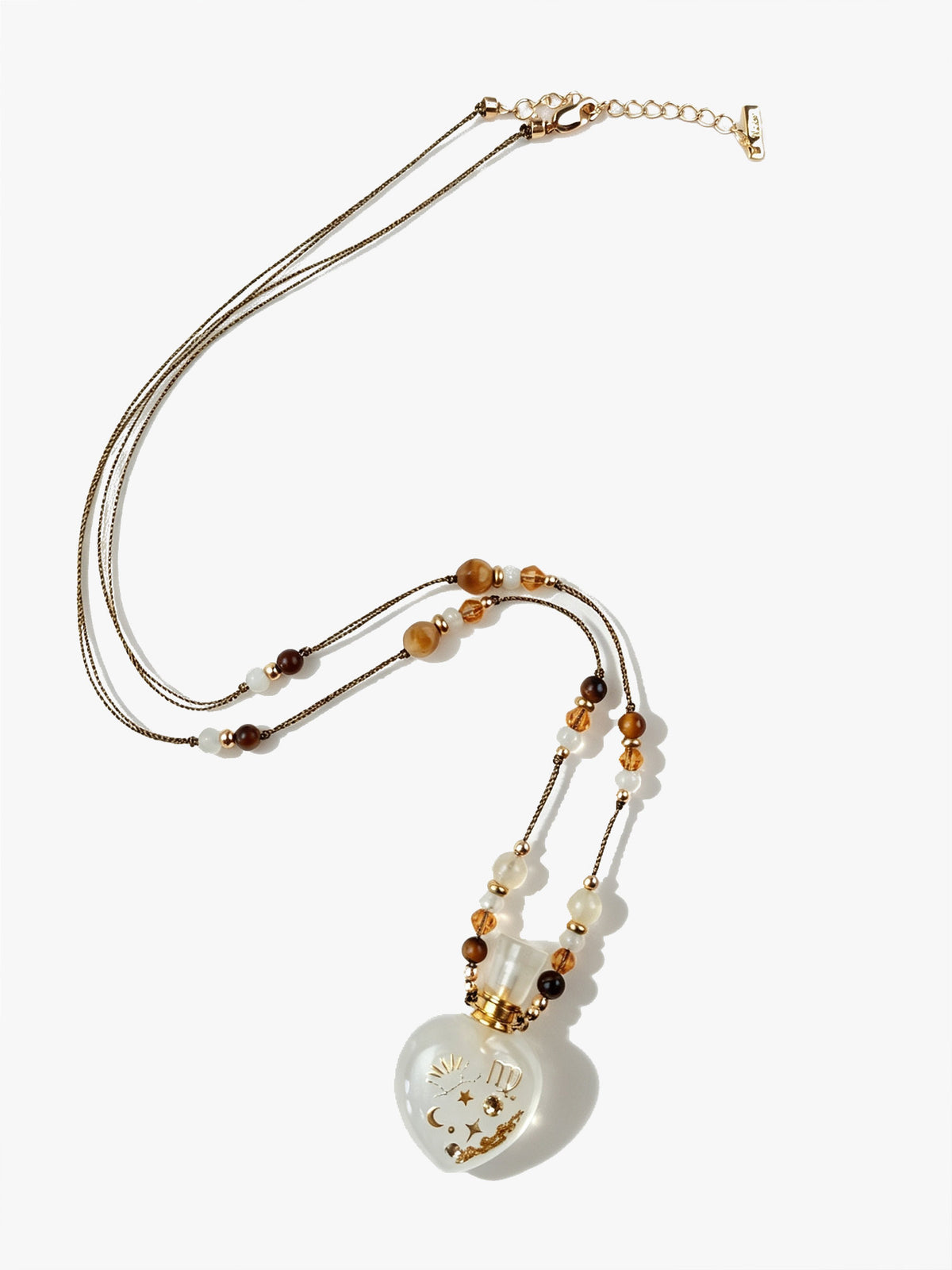 Zodiac Crystal Perfume Bottle Pendant Necklace Virgo