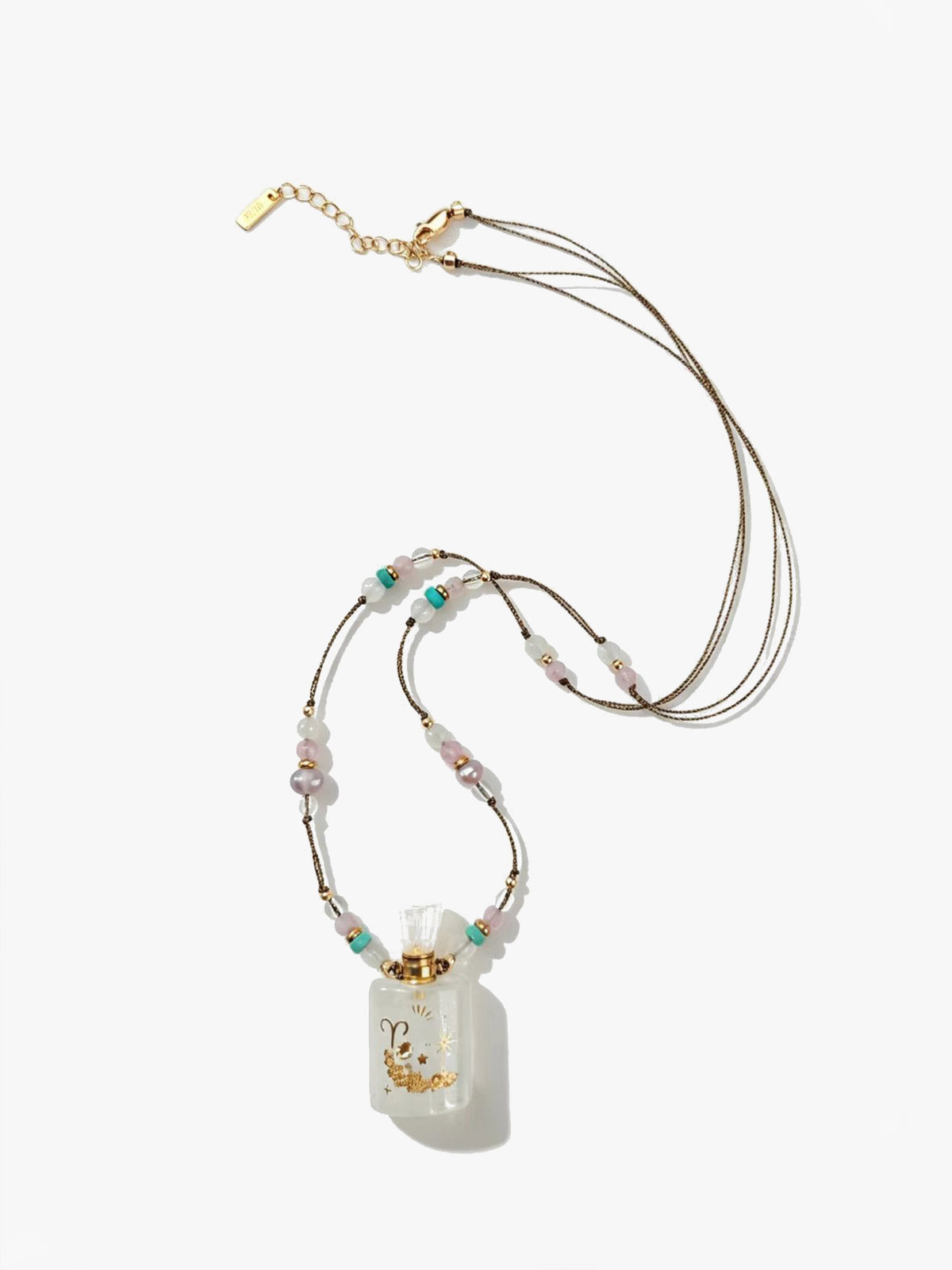 Zodiac Crystal Perfume Bottle Pendant Necklace Aries