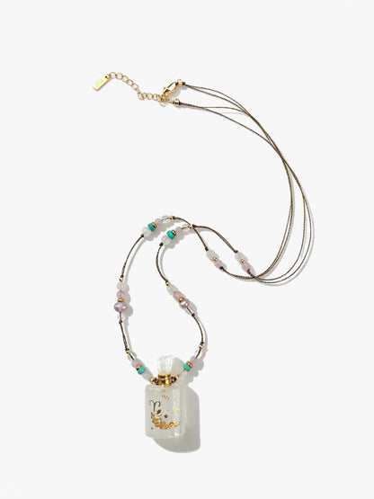 Zodiac Crystal Perfume Bottle Pendant Necklace Aries