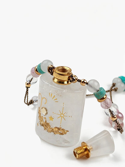 Zodiac Crystal Perfume Bottle Pendant Necklace Aries