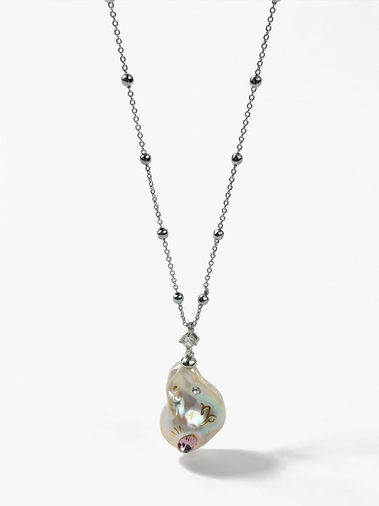 Zodiac Collection Baroque Pearl Necklace Capricorn