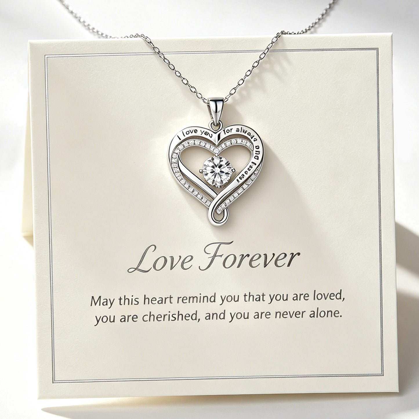 To My Wife Heart Necklace, Forever Love Jewelry Gift