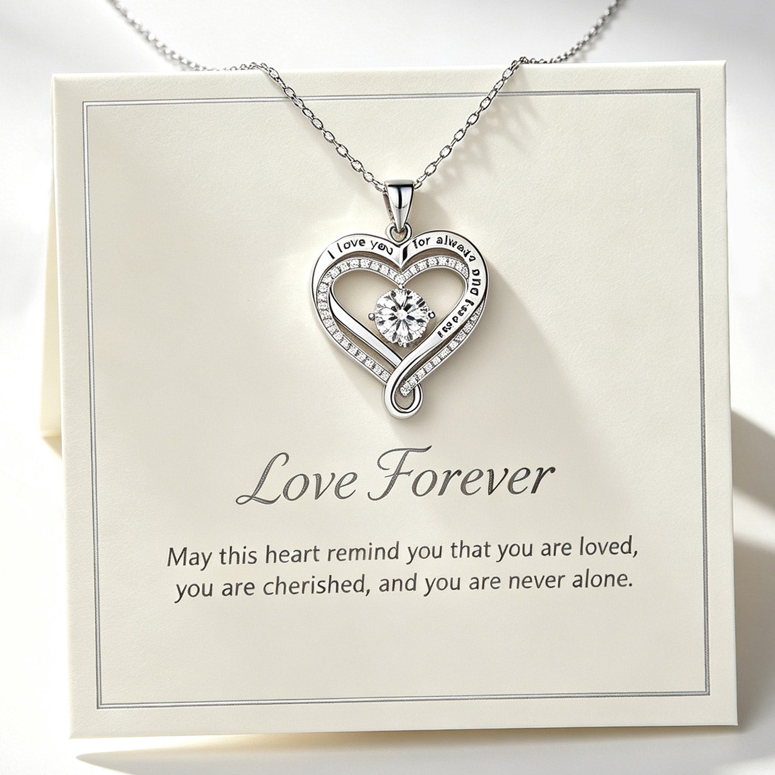 To My Wife Heart Necklace, Forever Love Jewelry Gift