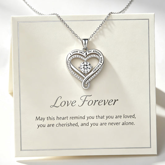 To My Wife Heart Necklace, Forever Love Jewelry Gift