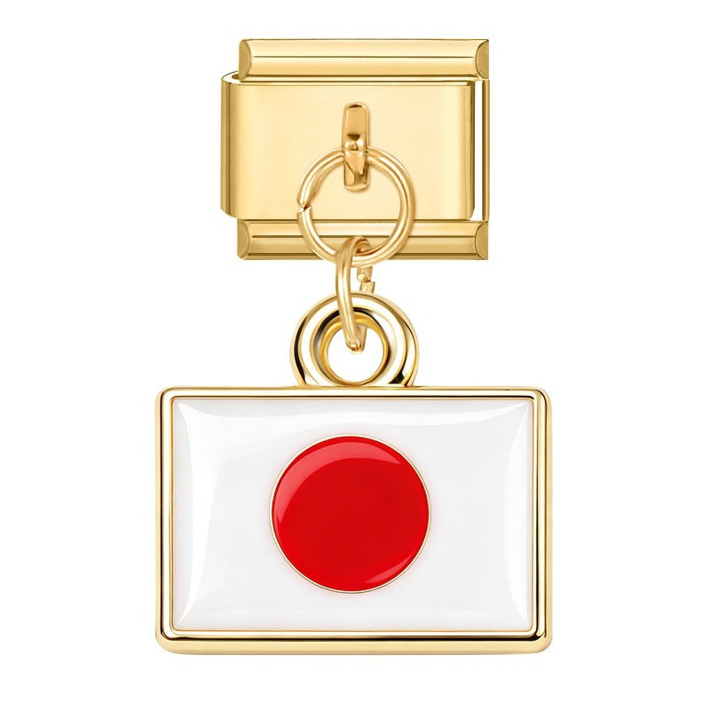 Gold Bottom Pendant - Korean Flag