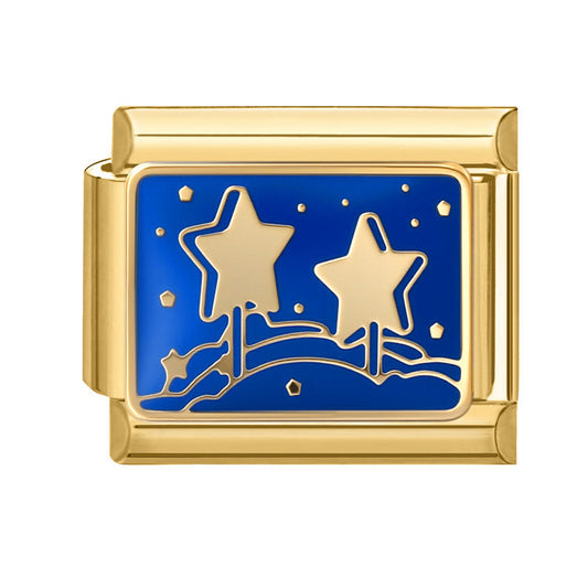 Gold Bottom Blue Star Moon-25 / 1 * 0.9cm [out Of Stock Minimum Order Of 100]