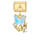 Gold Bottom Pendant - Blue Butterfly