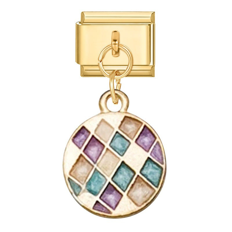 Gold Bottom Pendant - Round 2 / 1 * 0.9cm (for Out-of-stock Products, You Can Contact Customer Service To Confirm Whether They Are In Stock)