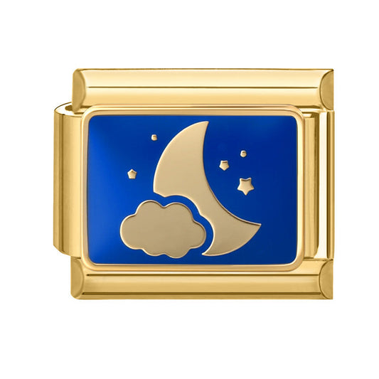 Gold Bottom Blue Star Moon-22 / 1 * 0.9cm [out Of Stock Minimum Order Of 100]