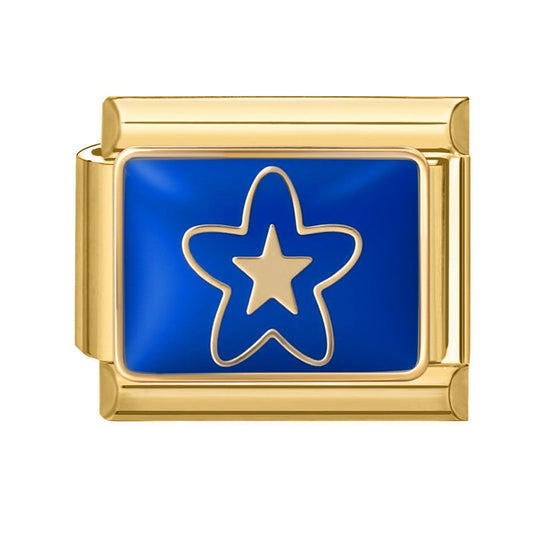 Gold Bottom Blue Star Moon-8 / 1 * 0.9cm [out Of Stock Minimum Order Of 100]