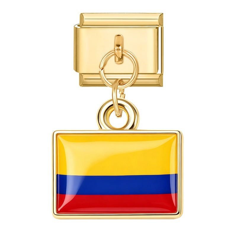 Gold Pendant - French Flag