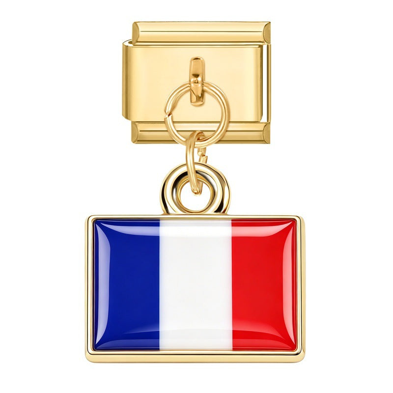 Gold Pendant - Colombian Flag