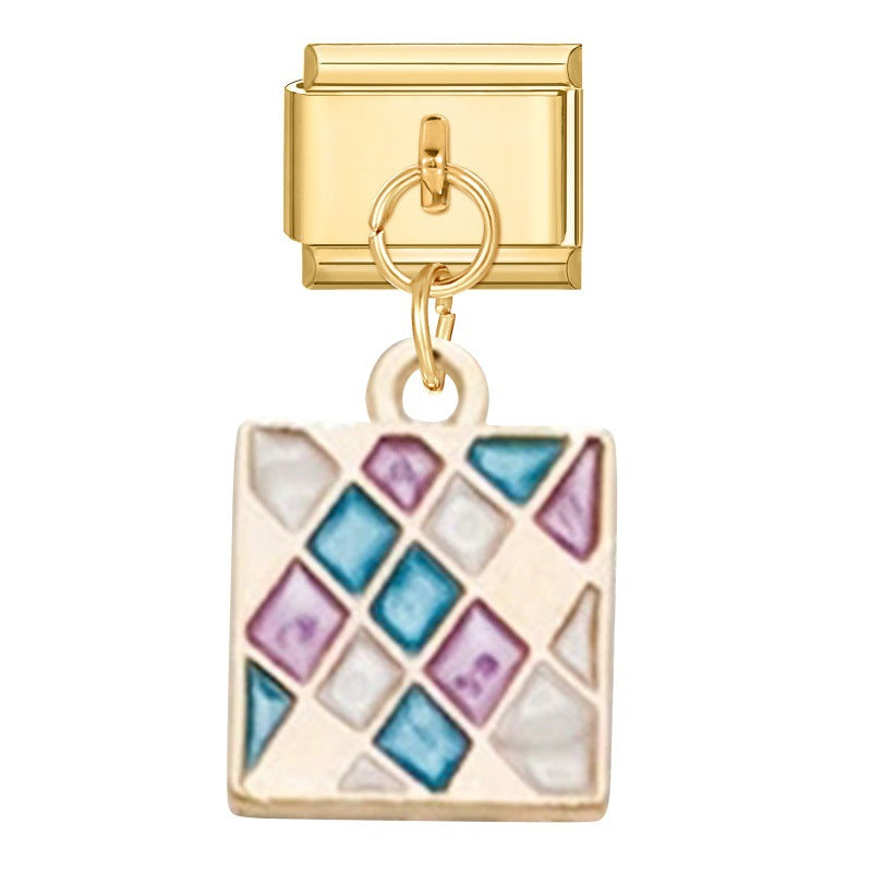 Gold Bottom Pendant - Square 2 / 1 * 0.9cm (for Out-of-stock Products, You Can Contact Customer Service To Confirm Whether They Are In Stock)
