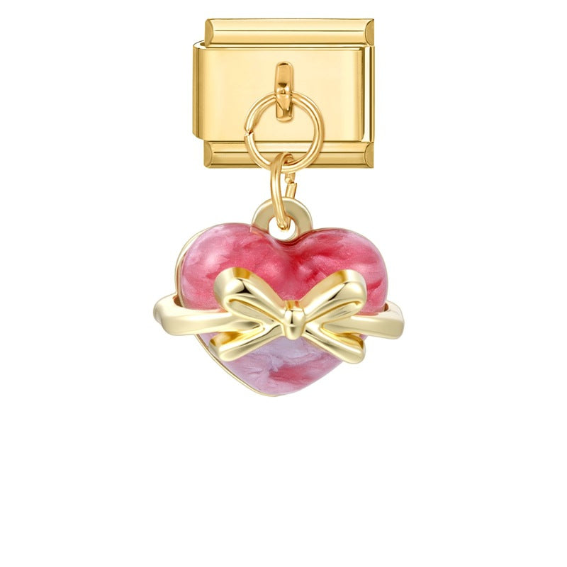 Gold Bottom Pendant - Red Love